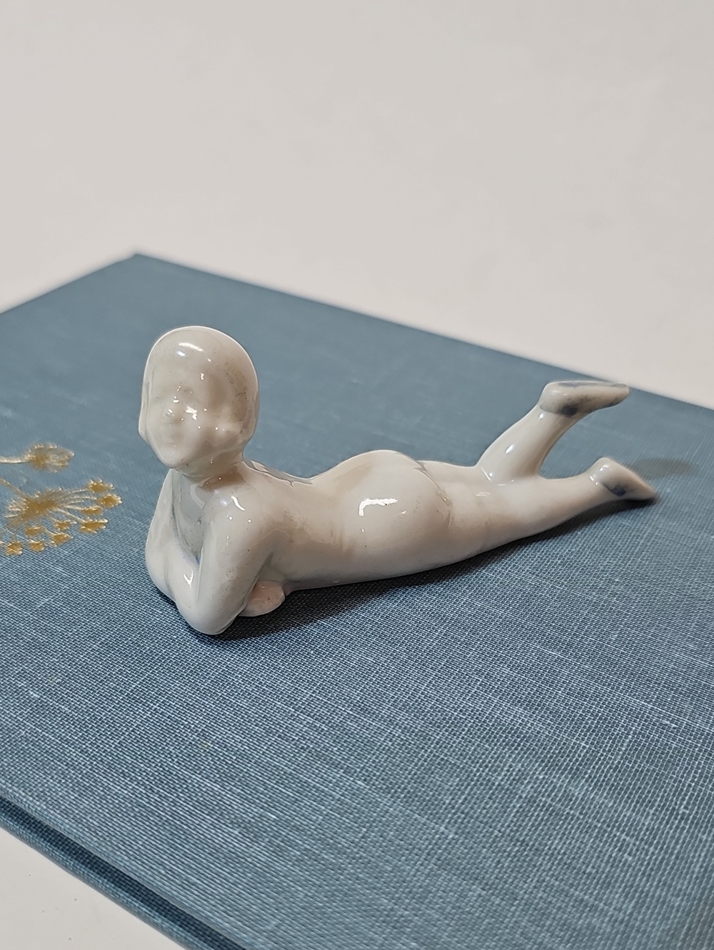 Vintage Japan Porcelain Bisque 1920s Bathing Beauty Figurine in White
